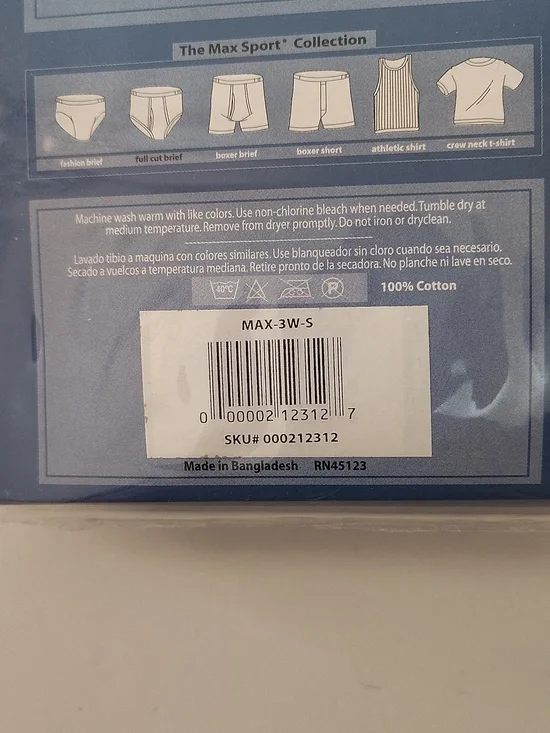 Vtg MAX Sport Men’s White Full-Cut White Briefs - 3 Pack - Size 28-30 - Picture 5 of 8